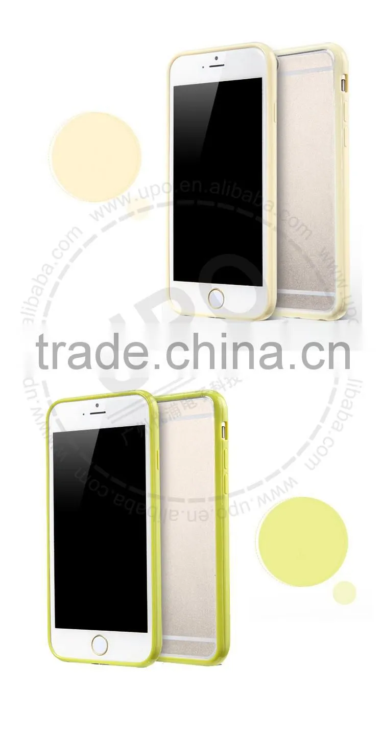 Flexible Soft gel tpu bumper and slim transparent hard PC plastic back clear case cover for iPhone 6 6s
