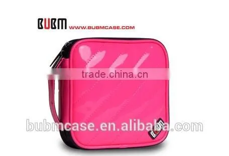 Rose Red BUBM 32 Capacity PU Leather Cover CD Case CD Box DVD Case CD-ROM Holder Car Disc Case