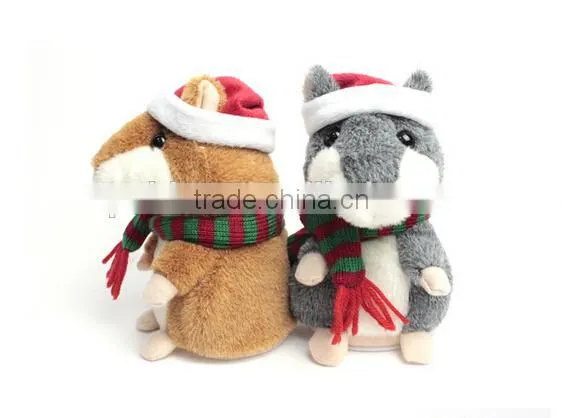 2016 Christmas Gift Hot Cute Plush Talking Hamster Recording Toy Hamster, Speaking Hamster