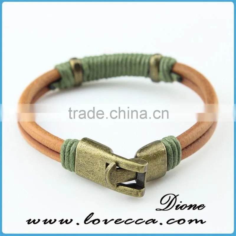 Hot Sale Fashion Turkish Jewelry Charm Leather Bracelet with IP plating
