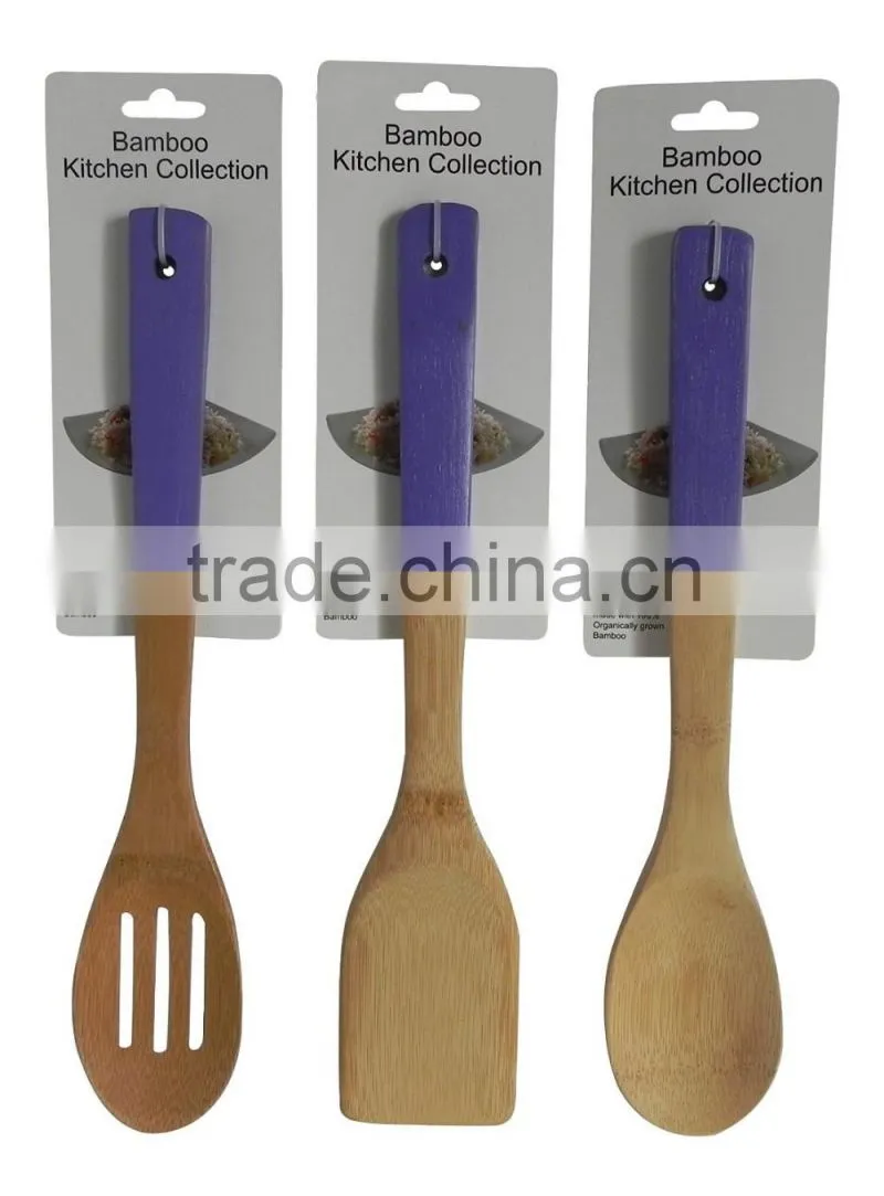 Color Handled Bamboo Cooking Tool Set