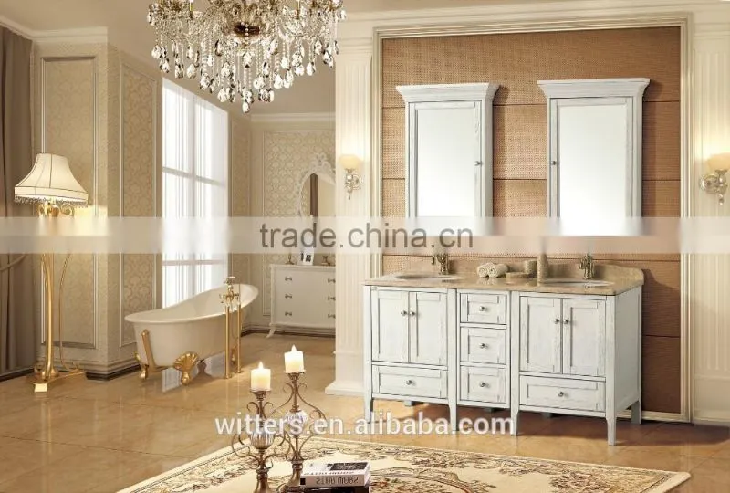 Bathroom double vanity in cream finsh WTS842