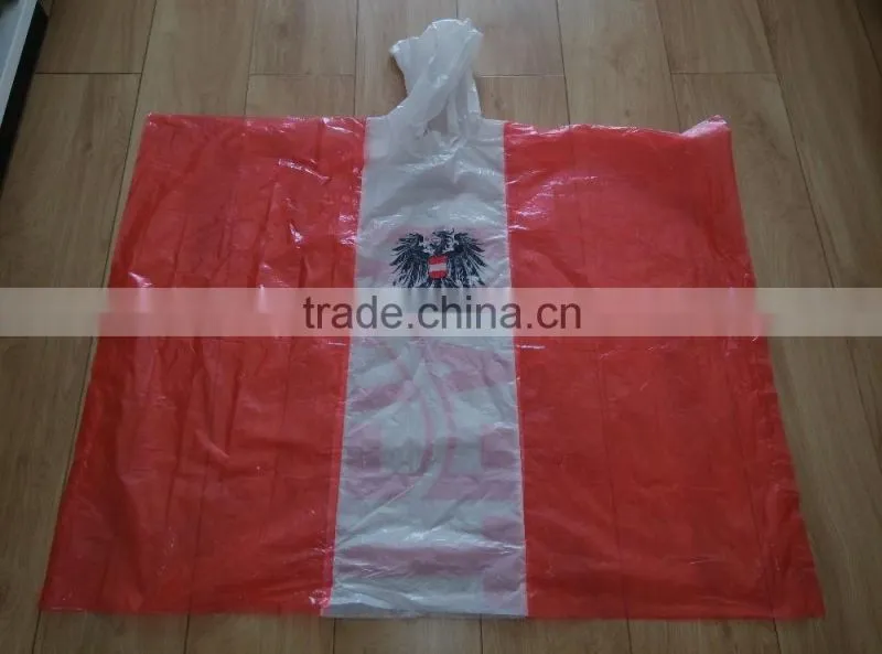 LOGO Printed Promotional PE Disposable Raincoat
