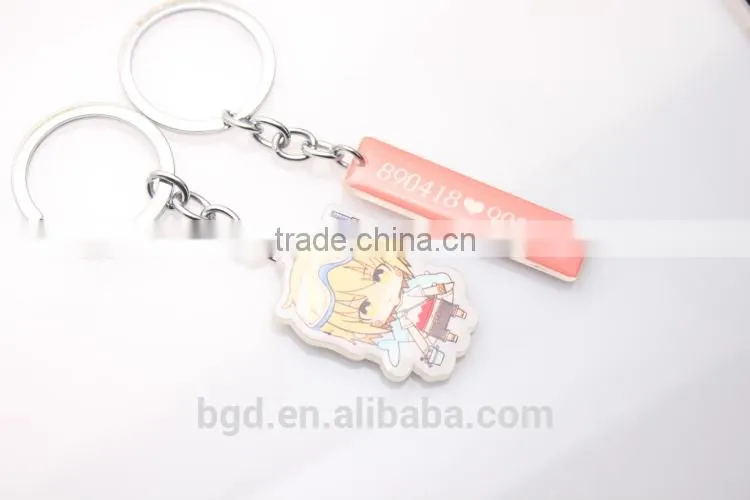 VOGRACE Hotsale printed cartoon acrylic keychain