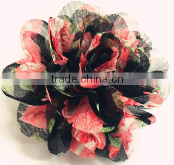 red satin ribbon handmade flowers