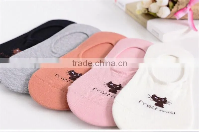 Factory Hot Sale Latest Design Fashion Women Cartoon Cotton Socks,Fashion No Show Socks
