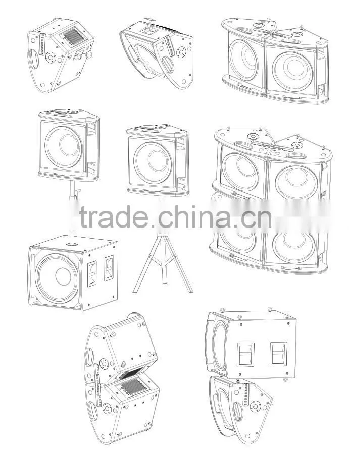 2 way active line array speaker sound system coaxial monitor speaker