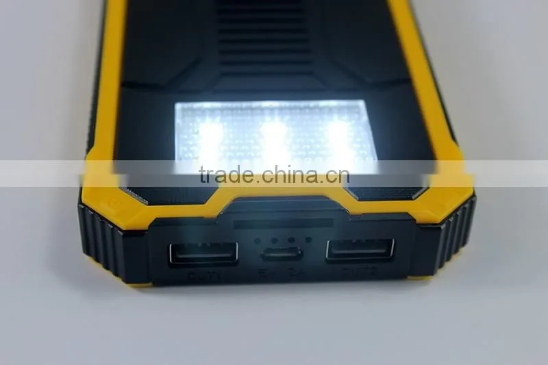 Hot sale waterproof cheap solar mobile phone charger 12000mah