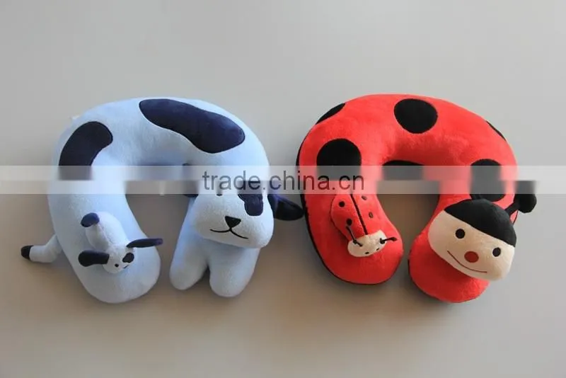Soft microbeads animal tube U shaped travel neck pillow