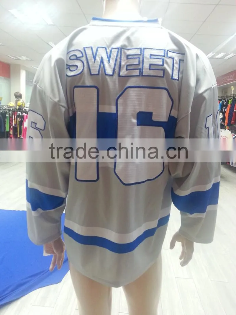 sublimated printing and embroidery ice hockey shirts