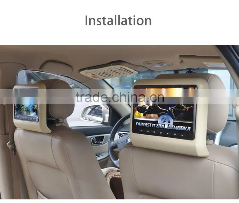 9 inch Portable Universal Headrest monitor with DVD player Car Back Seat LED Monitor