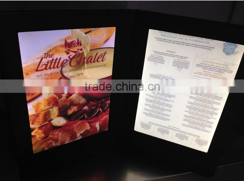 led lighting menu cover