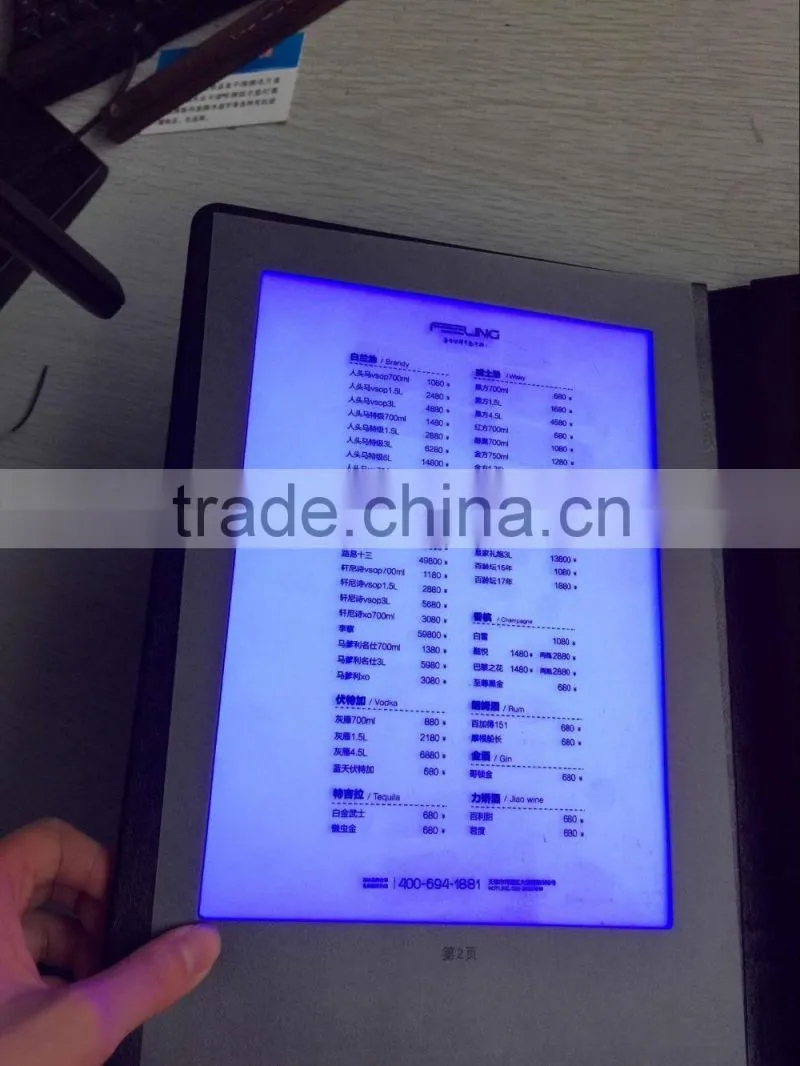 new design blue/red lighting panels led menu holder