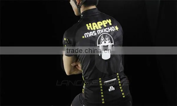 Sublimation Print Men's Short Sleeve Full Zip Bike Jersey For Outdoor Sports