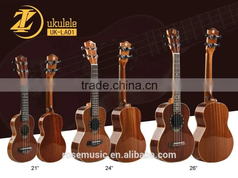 full sapele concert ukulele of high quality from China factory(UK-LA01-24)