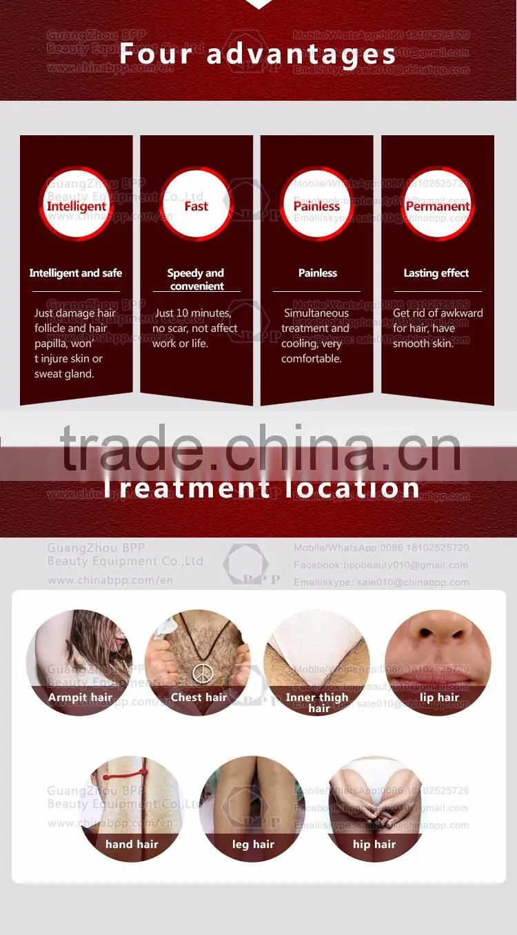 Portable and comfortable mini 808 diode laser permanent hair removal
