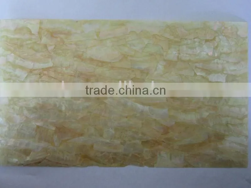 crushed yellow mop shell veneer