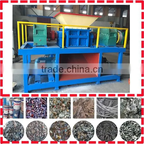 Philippines twin shaft 37kw waste tin can shredding machine small model