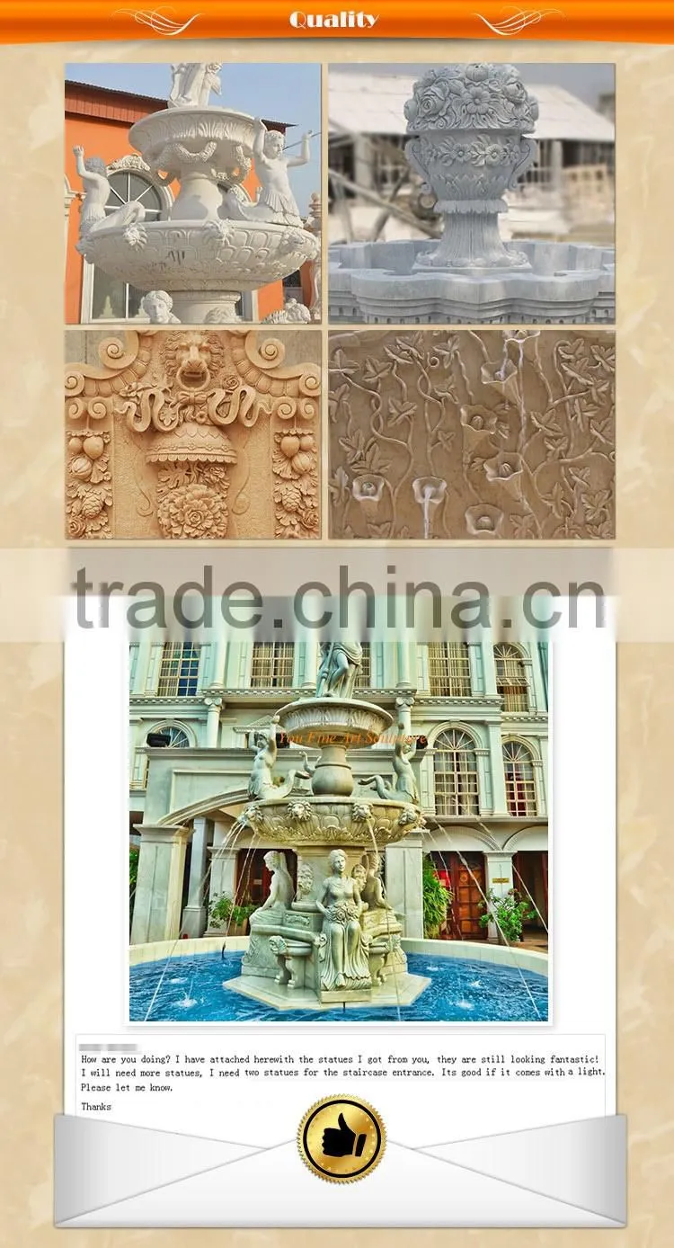 Garden stone wall figures fountain For Decor
