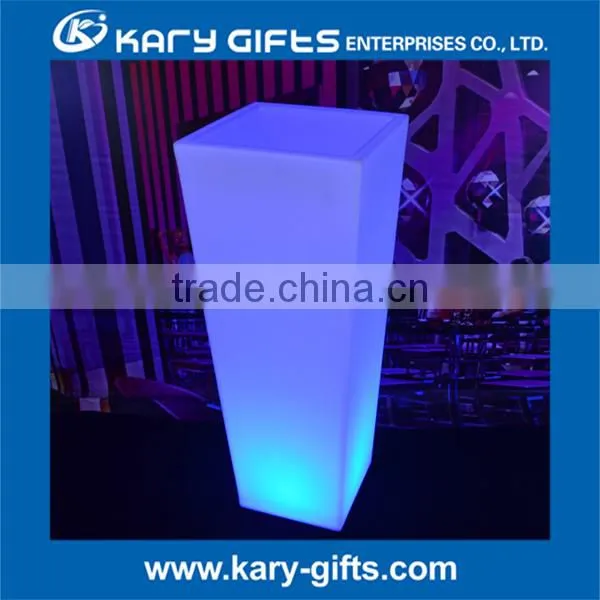 Square Column led Flower pots, led light flower pot, decorative plastic plant pots