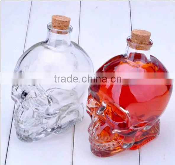 Clear Glass Skull Decanter - Fill It Up W/ Wine, Beer or Liquor, 100/150/380/700 ml