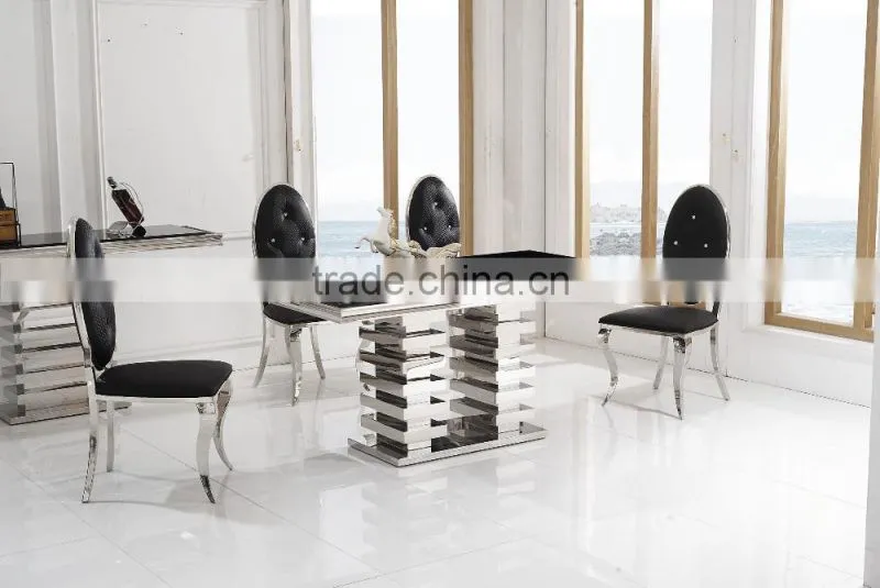 Stainless Steel Dining Table Modern Dining Table Tempered Glass Dining Table