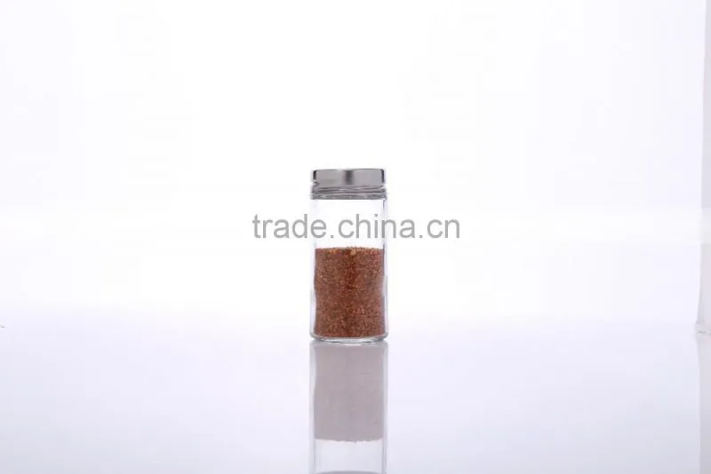 4oz Clear Round Glass Spice Jars with Metal Screw Top Lid