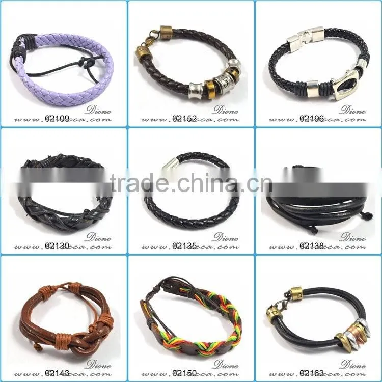 Braided adjustable nautical leather bracelets for women