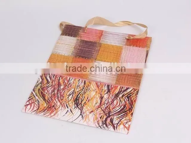 Foldable Gift Bag With Checked Pattern/ Shopping Bag