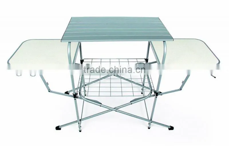 Stainless Steel Portable Foldable Folding dining Desk Grill Table Camping Outdoor Picnic Aluminium Alloy With Carry Case