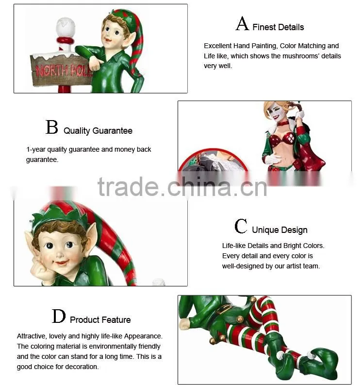 high quality resin craft christmas garden statue decorations