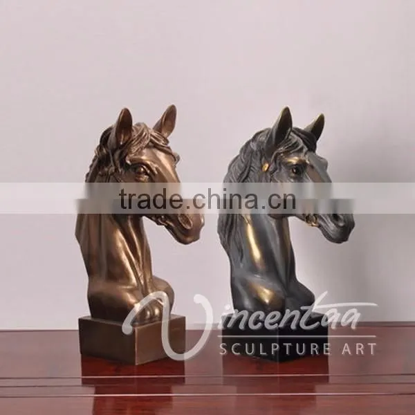 Art deco riproduzioni life size resin craft fiberglass head horse