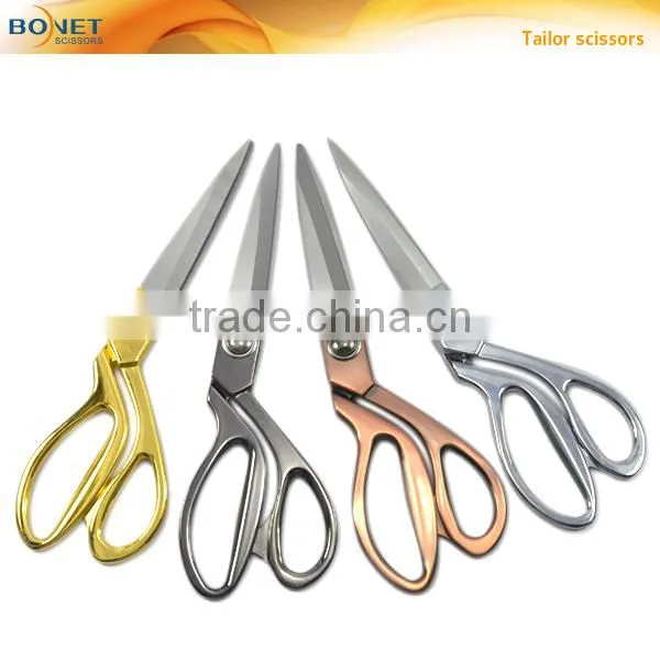 S13002G/B/C/S 9-1/2" 4 colors superior quality ice tempered stainless steel blade zinc-alloy handle tailor fabric scissors