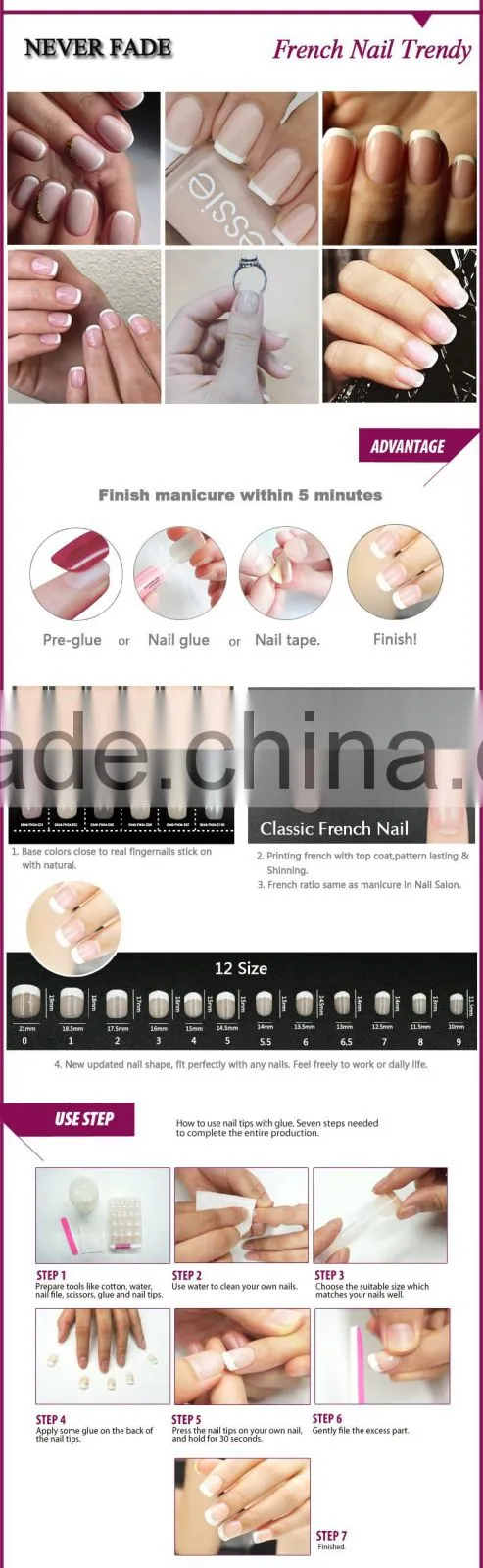 New Air DIY Nail Art Design Natural Fake Nail Tips