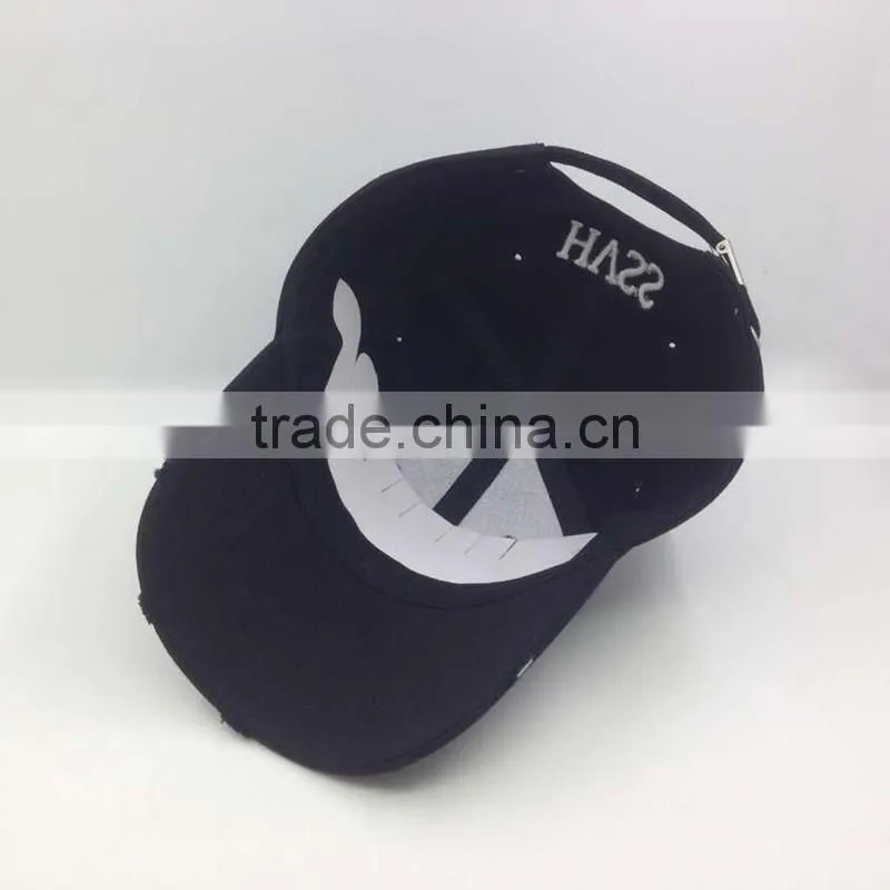 100%Cotton Distressed Baseball Cap Custom Color And Logo