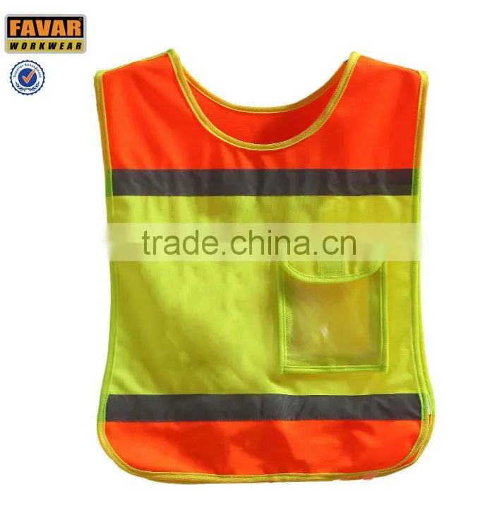 kids bright clolor hi-vislirty cute safety reflective vest