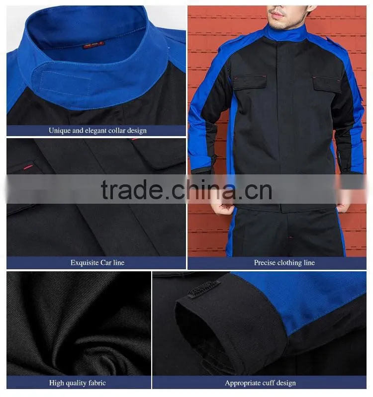 Unisex Color Contrast Autumn Winter Work Jacket 2 Pieces Uniform