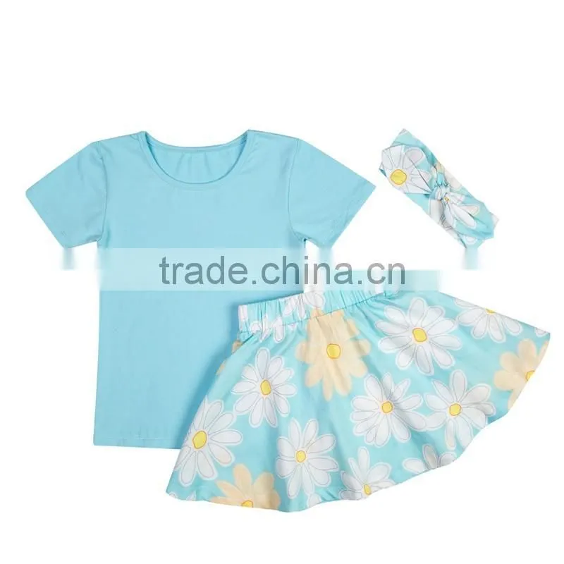 Chinese clothing manufacturers Baby product Girls Fashion Knitted cotton top + Skirt baby clothing sets