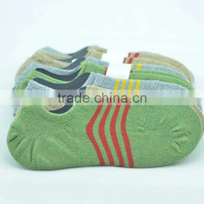 Men invisible socks low cut striped socks