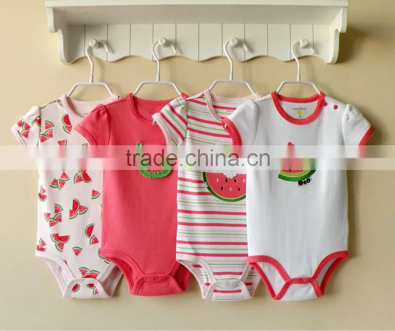 mom and bab 2013 Summer baby clothes 100% cotton short bodysuit 4in1 gift box gift set