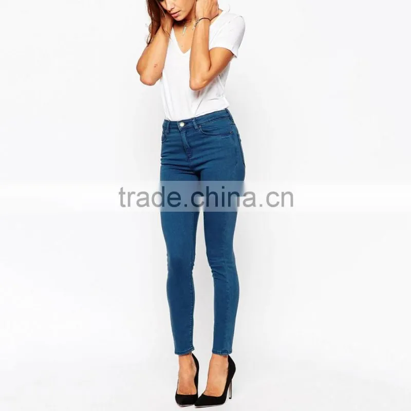 dark blue plain custom casual legging jeans for women from China