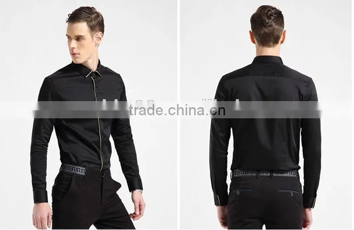 2016 men slim fit casual dress shirt