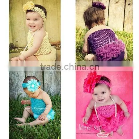 Kids Baby Girls Yellow Crochet Tube Top Photo Prop NB-12M