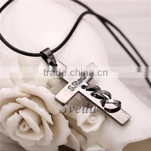 Japanese Anime Death Note L Cross Pendants Death Note Necklace Wholesale Fashion Jewelry