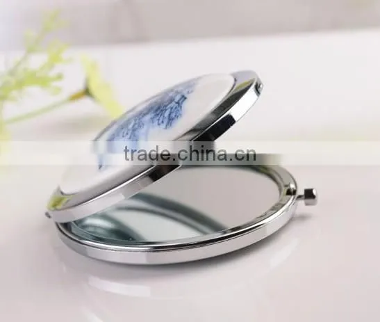 Promotional Metal Cosmetic Mirrors for Sales,Ceramic Mini Makeup Mirror Wholesaler,Dress Up Ceramic Cover Mirror Manufacturers