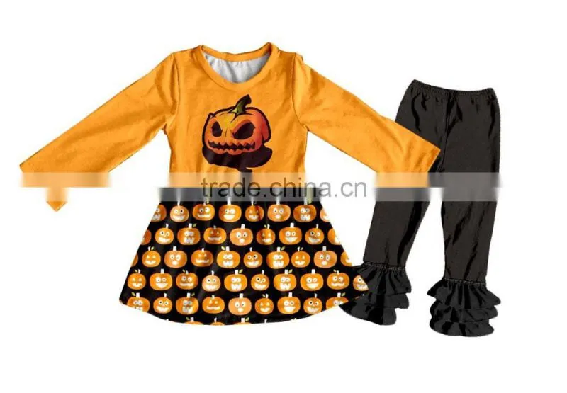 Children's cotton clothes halloween outfit wholesale remake polka dot clothes suit sets fall children clothing