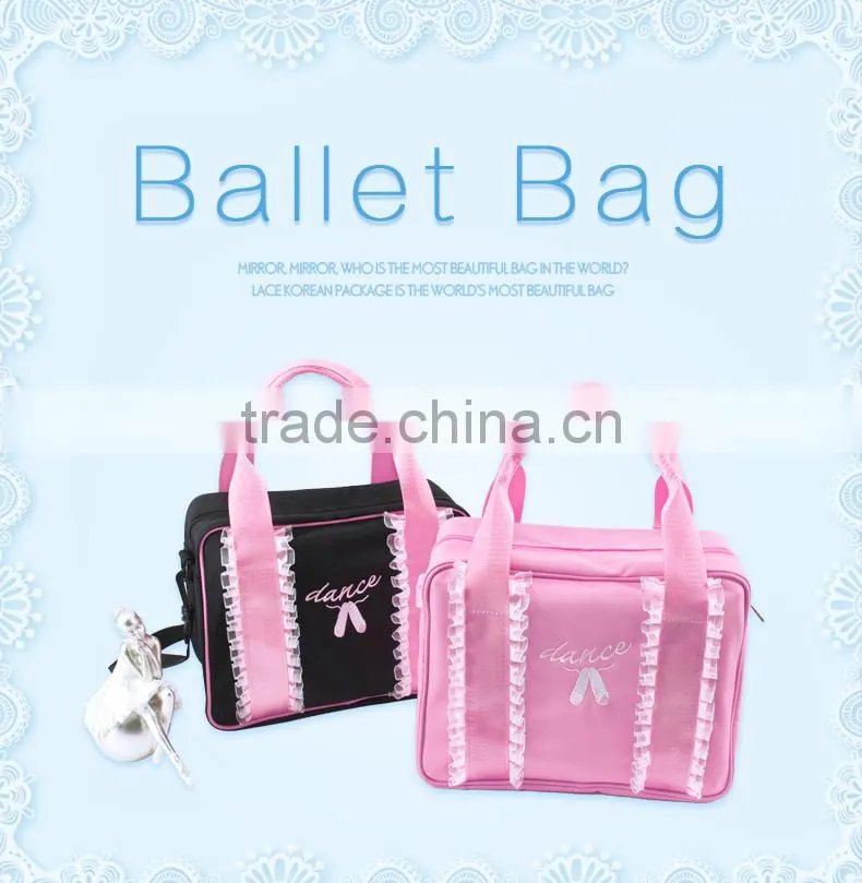 Children Kids Ballet Sling Bag Pink Girls Ballet Handbag Dual-Use Dance Shoes Bag