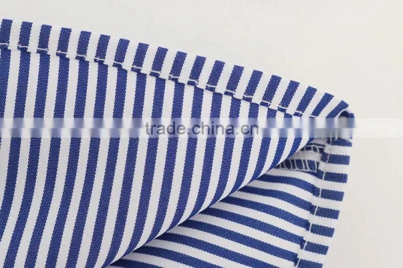 High quality Womens 100% Cotton Long sleeve Embroidery Strip Shirt