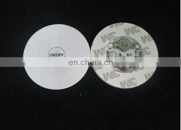EVA+PCB led bottle sticker coaster light up coaster