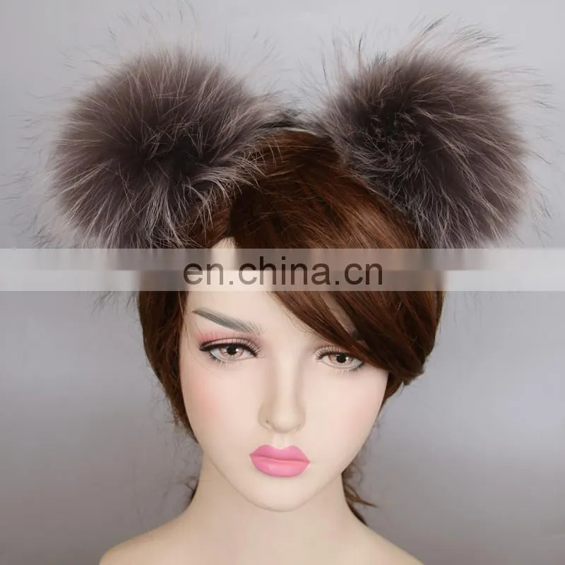 Handmade fur accessory high quality raccoon fur ball hair decoration fashion style